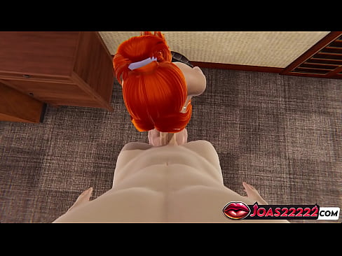 Redhead Blowjob Sitting On Chair   Facial 3D POV Animation